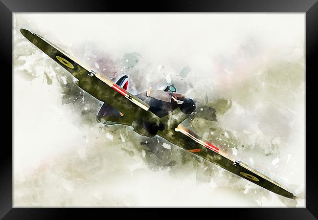 Hawker Hurricane - Painting Framed Print by J Biggadike