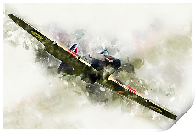 Hawker Hurricane - Painting Print by J Biggadike