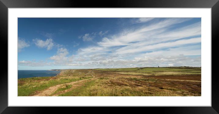 Big sky over lands end Cornwall Framed Mounted Print by Eddie John