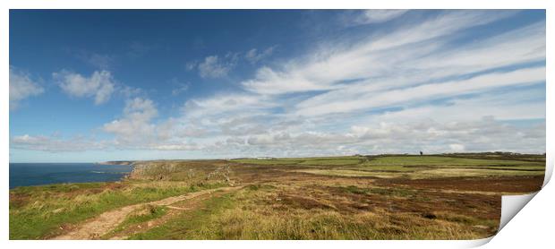 Big sky over lands end Cornwall Print by Eddie John