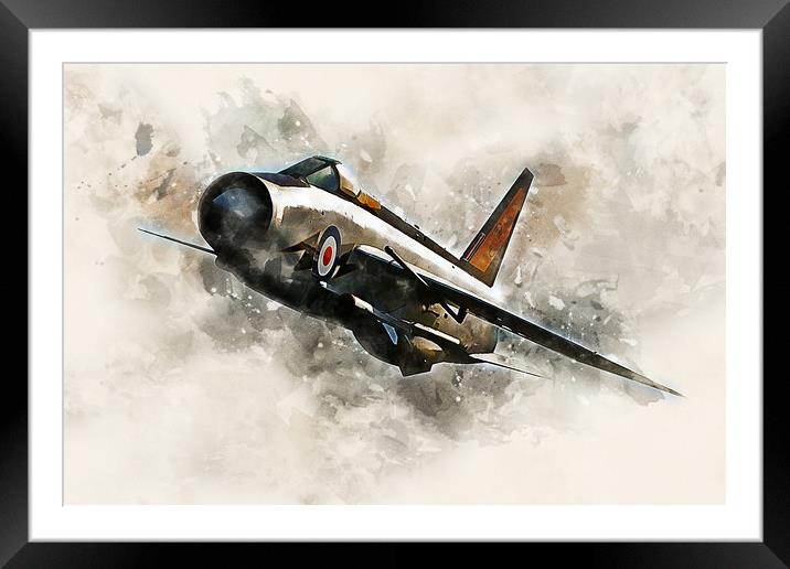 RAF Lightning F2 - Painting Framed Mounted Print by J Biggadike