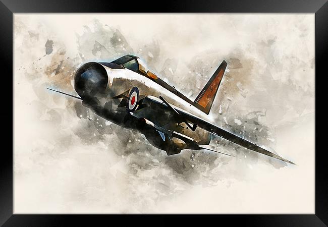 RAF Lightning F2 - Painting Framed Print by J Biggadike