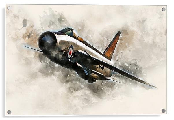 RAF Lightning F2 - Painting Acrylic by J Biggadike