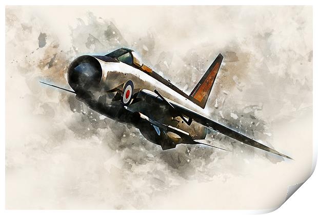 RAF Lightning F2 - Painting Print by J Biggadike