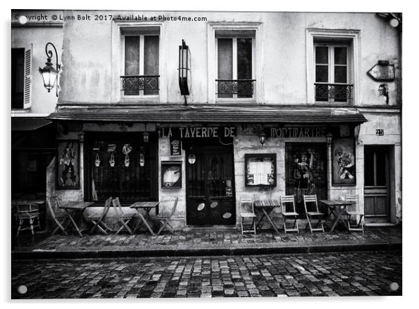 Cafe in Monmartre Paris Acrylic by Lynn Bolt