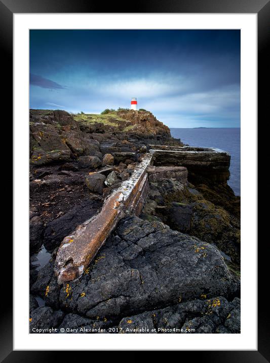 Hawkcraig lighthouse, Aberdour, Scotland. Framed Mounted Print by Gary Alexander