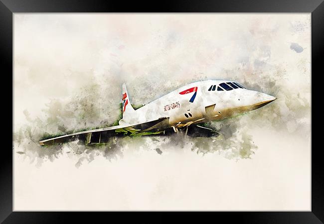 BA Concorde - Painting Framed Print by J Biggadike
