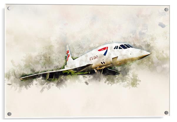 BA Concorde - Painting Acrylic by J Biggadike