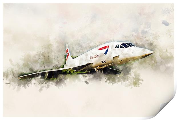 BA Concorde - Painting Print by J Biggadike