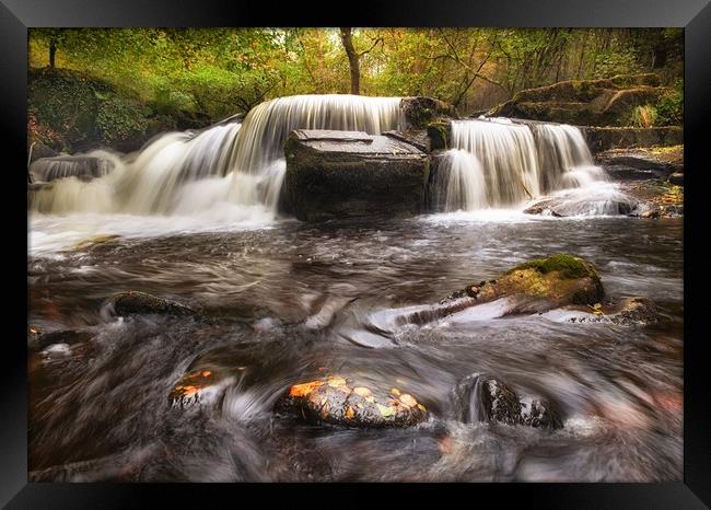 Taf Fechan Forest waterfall Framed Print by Leighton Collins