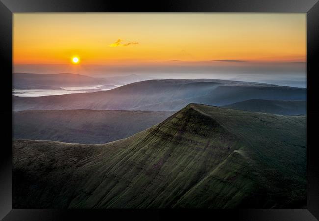 Sunrise over the Brecon Beacons Framed Print by Karl McCarthy