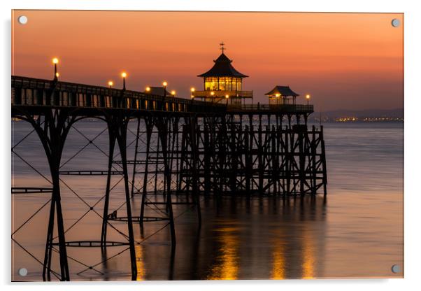 After the sun sets at Clevedon Pier Acrylic by Dean Merry