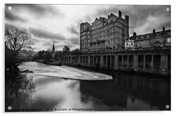 Pulteney Weir, Bath Acrylic by Dan Hopkins