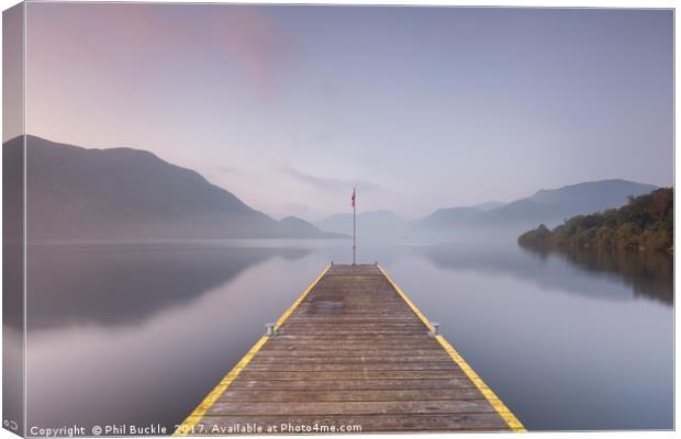 Aira Jetty Sunrise Ullswater Canvas Print by Phil Buckle