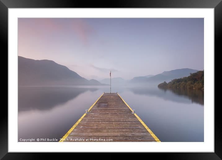 Aira Jetty Sunrise Ullswater Framed Mounted Print by Phil Buckle