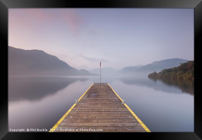 Aira Jetty Sunrise Ullswater Framed Print by Phil Buckle