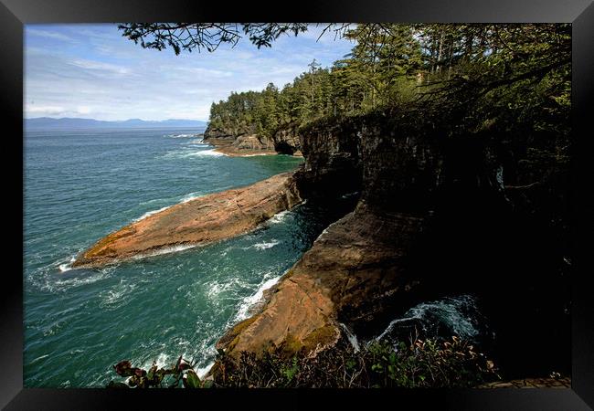 Secret Sea Caves at Cape Flattery Framed Print by Janet Mann