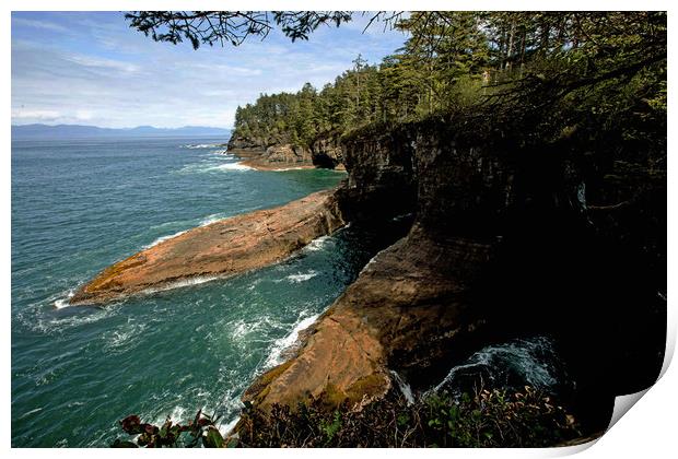 Secret Sea Caves at Cape Flattery Print by Janet Mann