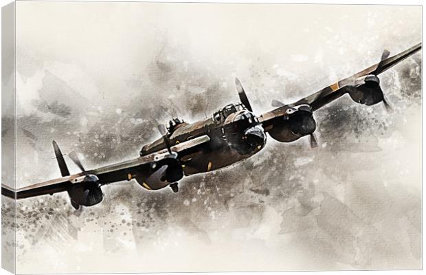 Avro Lancaster Bomber - Painting Canvas Print by J Biggadike