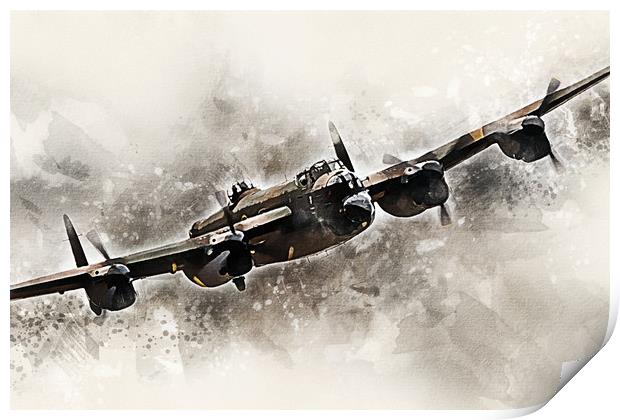 Avro Lancaster Bomber - Painting Print by J Biggadike