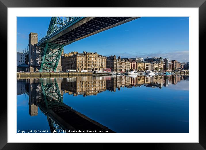 Newcastle Quayside Framed Mounted Print by David Pringle
