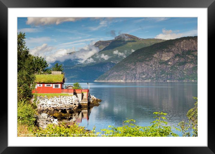 house at the eidfjord norway Framed Mounted Print by Chris Willemsen
