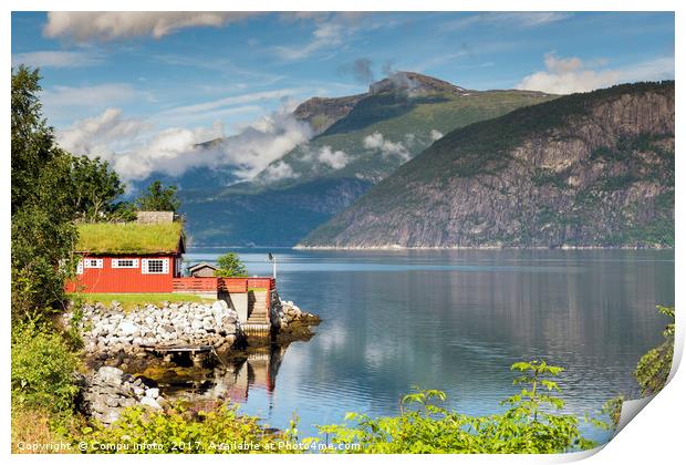 house at the eidfjord norway Print by Chris Willemsen