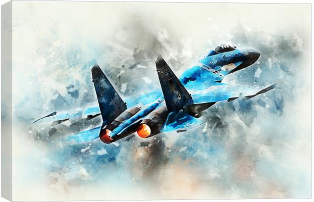 SU-27 Flanker - Painting Canvas Print by J Biggadike