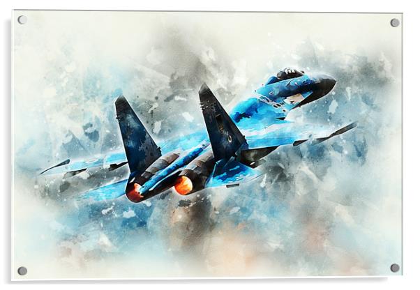 SU-27 Flanker - Painting Acrylic by J Biggadike