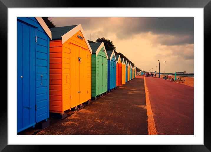 Bournemouth Beach Huts  Framed Mounted Print by Heaven's Gift xxx68