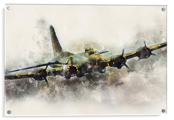 B-17 Flying Fortress - Painting Acrylic by J Biggadike