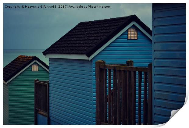 Beach Huts Alum chine Beach  Bournemouth Print by Heaven's Gift xxx68