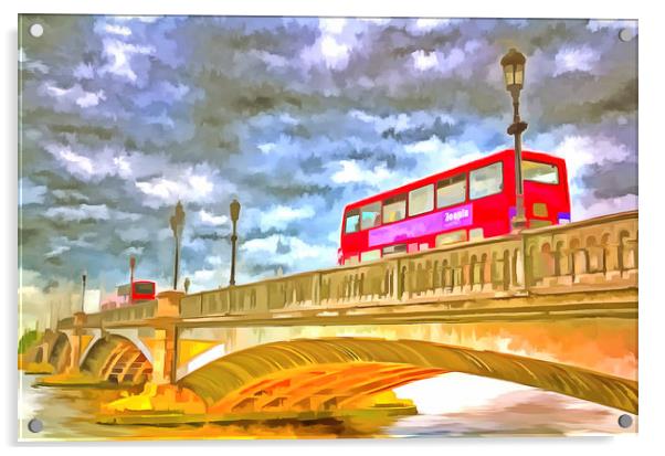 Battersea Bridge Pop Art Acrylic by David Pyatt