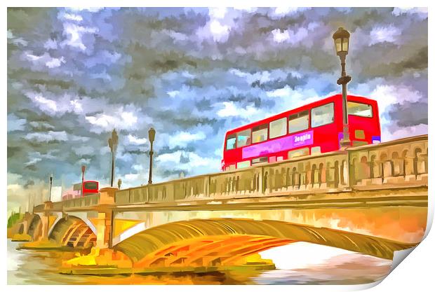 Battersea Bridge Pop Art Print by David Pyatt