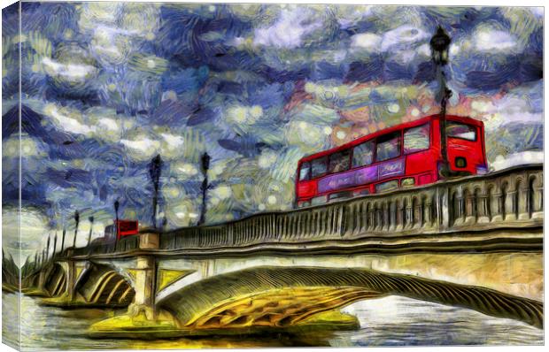 Battersea Bridge London Van Gogh Canvas Print by David Pyatt