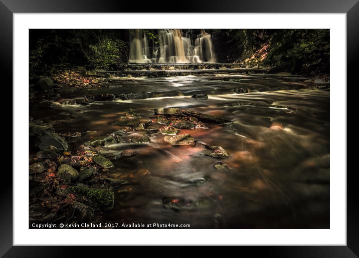 Scarloom Waterfall Framed Mounted Print by Kevin Clelland
