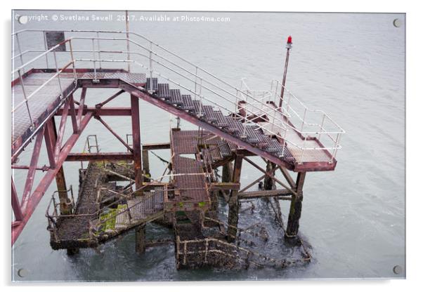 Metal Structure of a Pier Acrylic by Svetlana Sewell