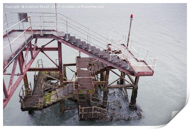 Metal Structure of a Pier Print by Svetlana Sewell
