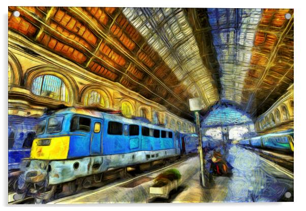 Railway Station Van Gogh Acrylic by David Pyatt