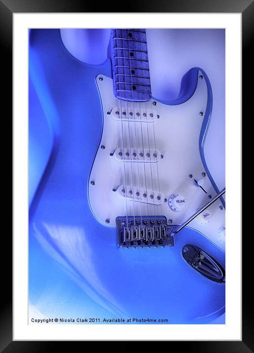 Electric Fender Stratocaster Guitar Framed Mounted Print by Nicola Clark