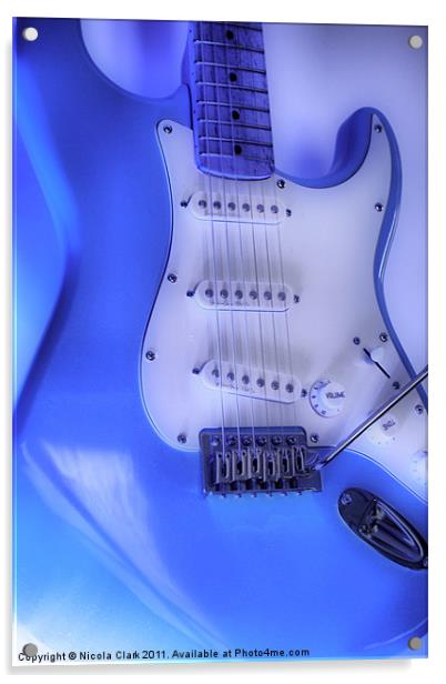 Electric Fender Stratocaster Guitar Acrylic by Nicola Clark