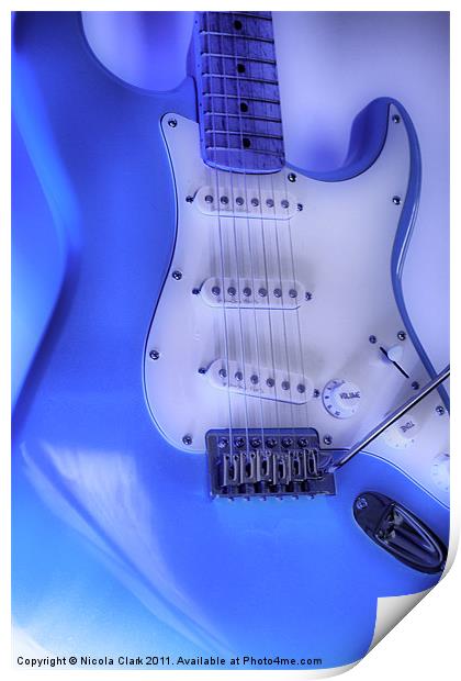 Electric Fender Stratocaster Guitar Print by Nicola Clark