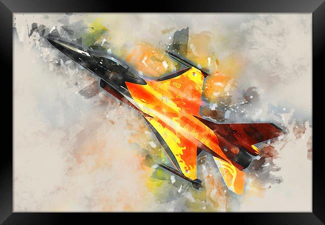 Dutch F-16 Fighting Falcon - Painting Framed Print by J Biggadike