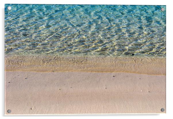 Puerto Pollensa Seashore Acrylic by Lorraine Terry