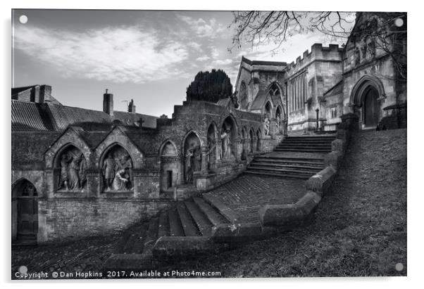 St. John's church steps Frome Acrylic by Dan Hopkins