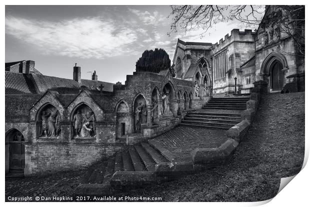 St. John's church steps Frome Print by Dan Hopkins