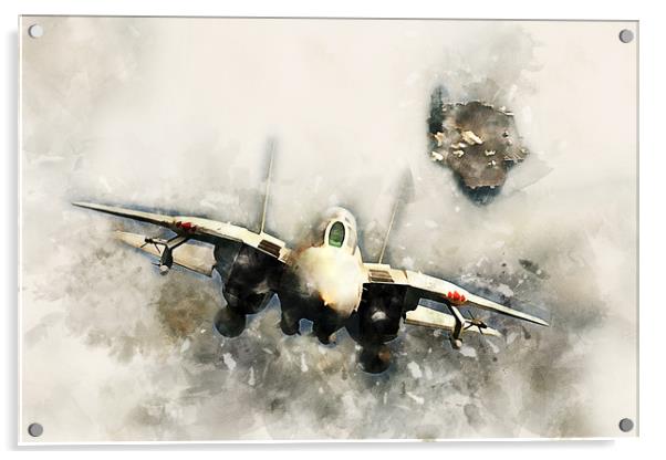 VF-102 F-14 Tomcat - Painting Acrylic by J Biggadike