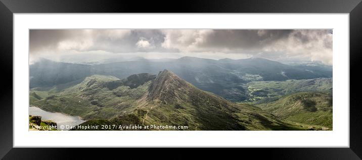 View from the top of Mount Snowdon Framed Mounted Print by Dan Hopkins