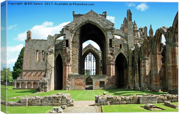 Melrose Abbey, Scottish Borders Canvas Print by Bill Spiers