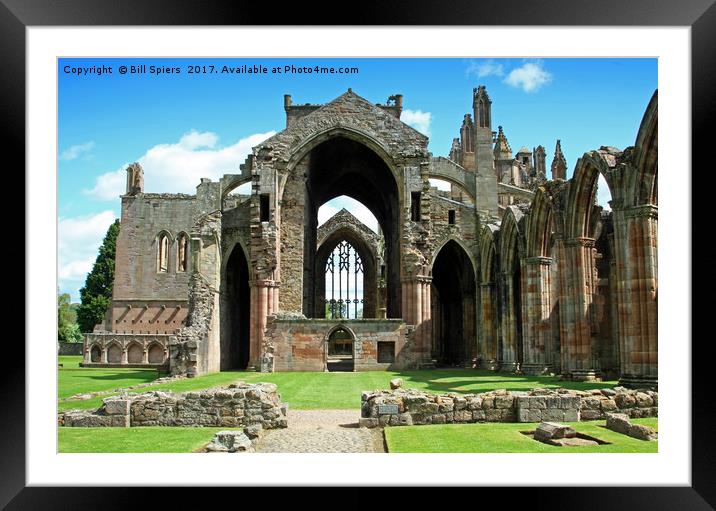 Melrose Abbey, Scottish Borders Framed Mounted Print by Bill Spiers